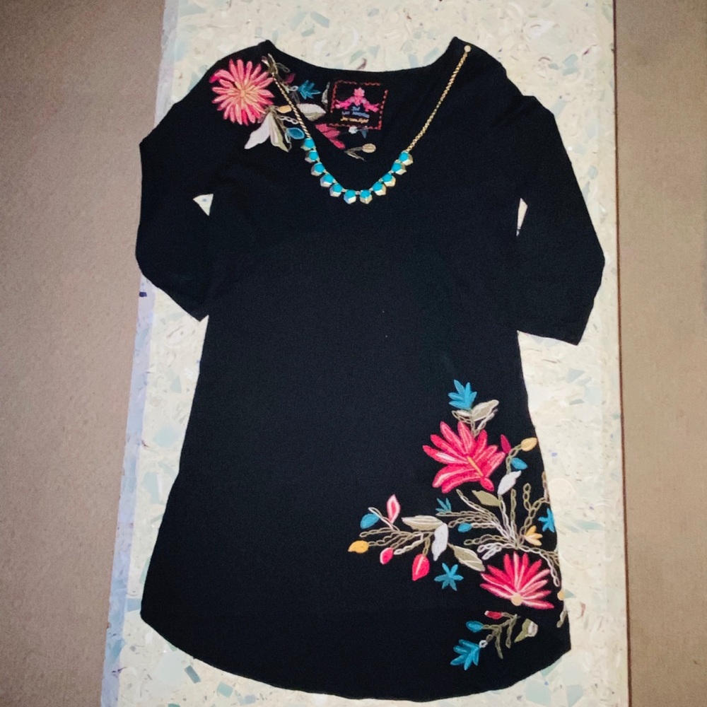 XS Johnny Was Ballet Sleeve Tunic Dress